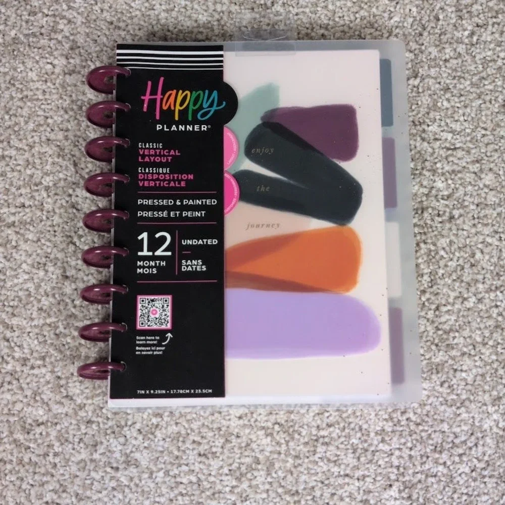 Happy Planner Pressed & Painted Vertical Layout 12 Month Undated 7x9.25 - Picture 1 of 5